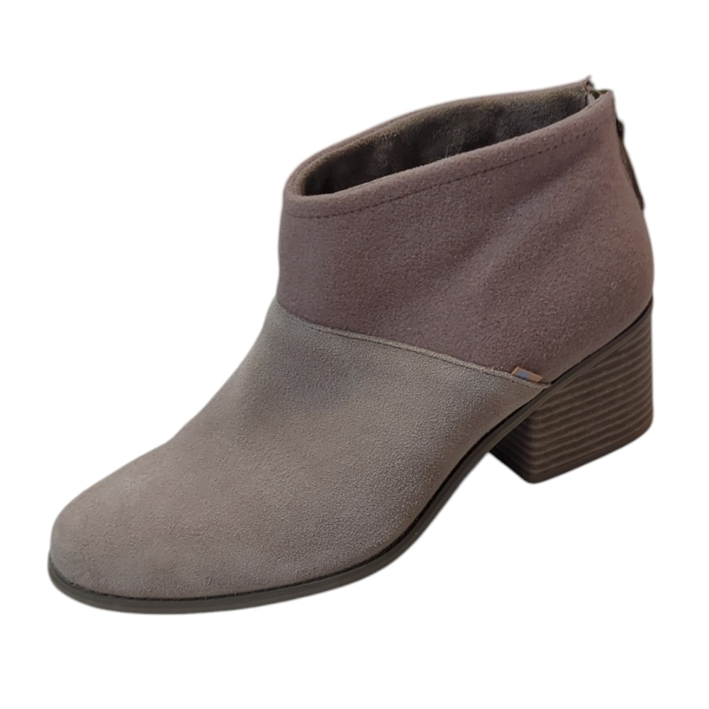 Toms, Taupe Brushed Fabric Ankle Booties. Size 12